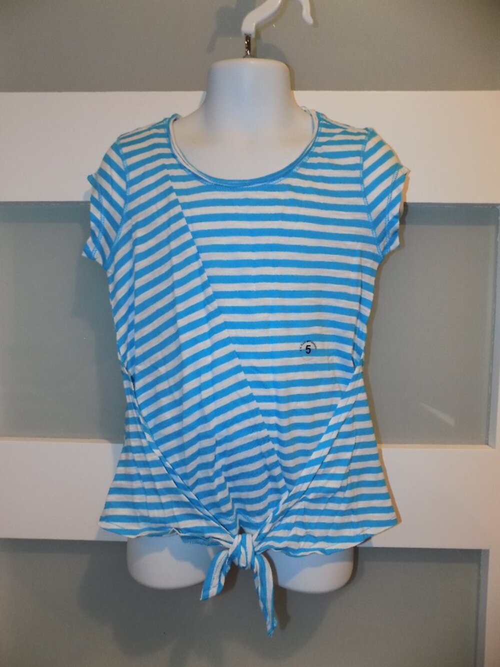P.S. Aeropostale Blue & White Striped Shirt Size 5 Girls NWOT